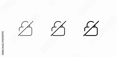 lock unlocked cross line icon sign vector