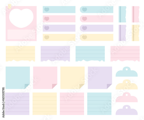 Pastel sticky note paper memo set
