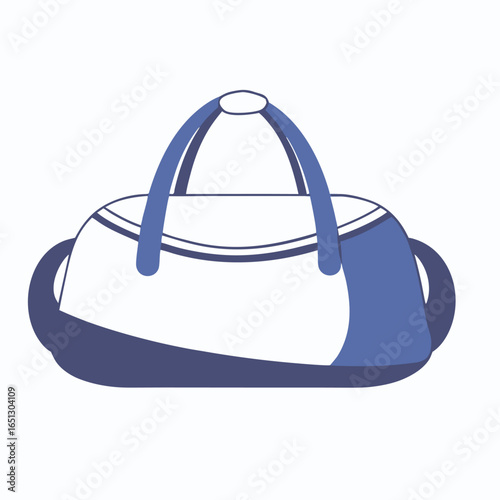 Blue and white duffel bag with handles travel sports