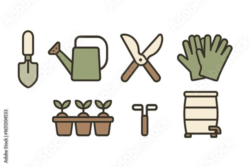 Gardening tools and equipment illustration for outdoor enthusiasts