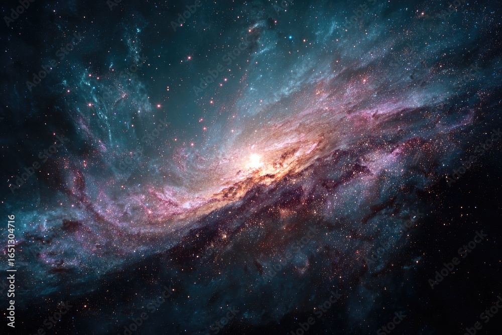 Obraz premium Cosmic nebula swirling in deep space