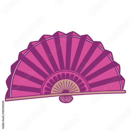 Pink and purple fan with decorative pattern accessory