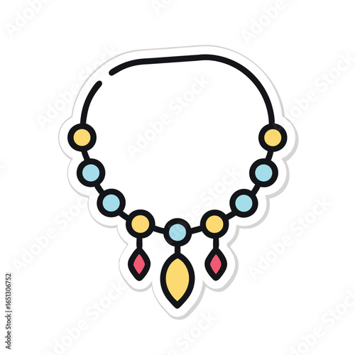 Colorful beaded necklace with gemstone pendants jewelry beads