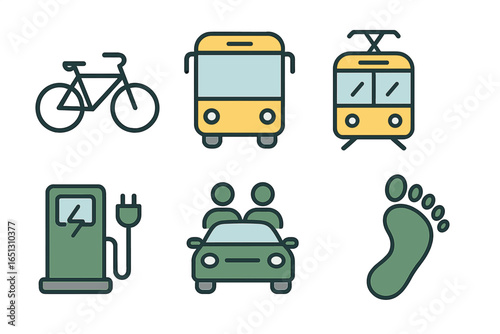 Vector illustration showcasing various modes of transportation