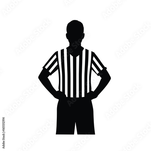 Referee uniform black silhouette official sports