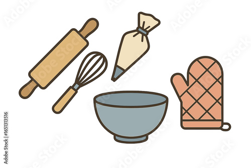 Cooking tools for baking in a cozy kitchen environment