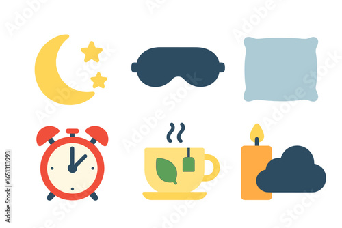Sleep preparation items for a restful evening routine