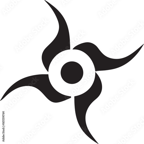 Star Shape And Shine Icon Tattoo Black Silhouette Vector
