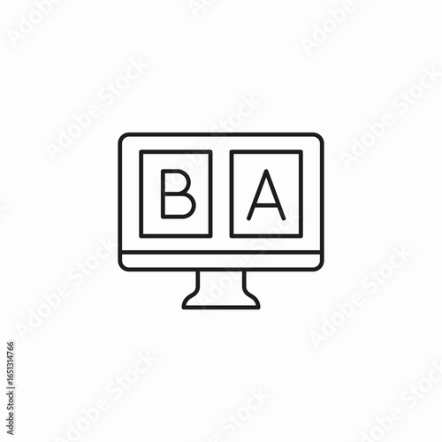 ab testing monitor icon sign vector