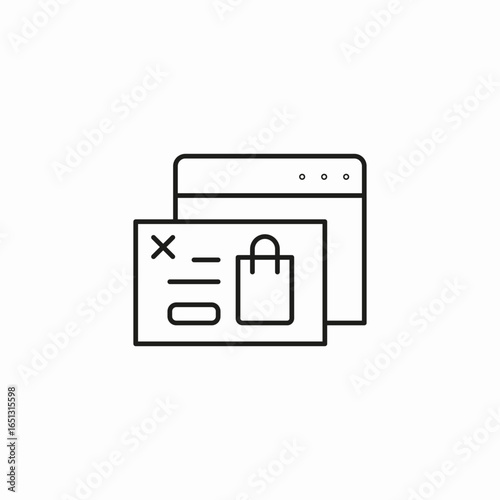 popup window ecommerce icon sign vector