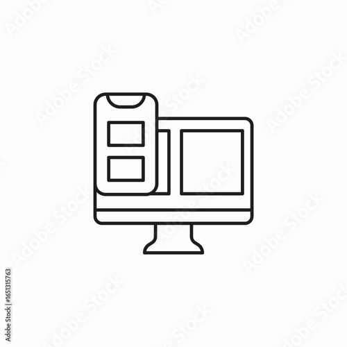 responsive design desktop icon sign vector