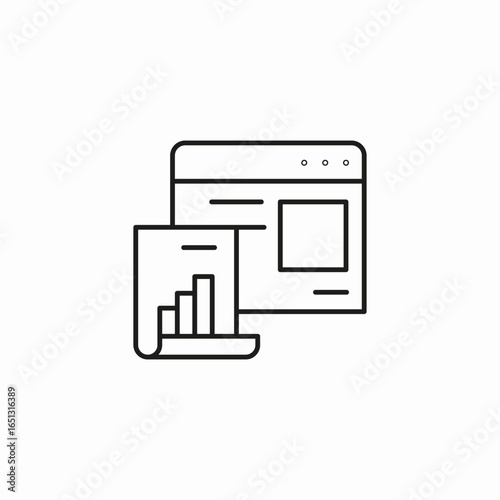website with bar chart icon sign vector