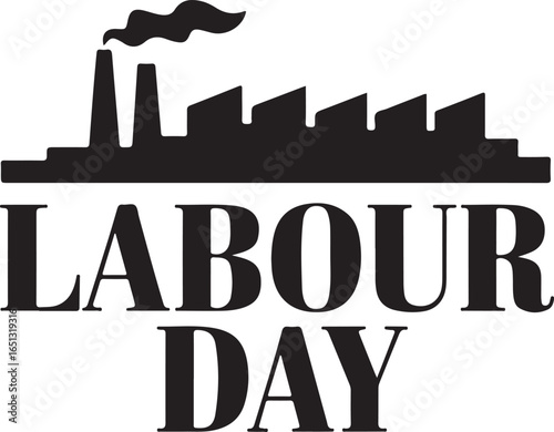 Labour Day Factory Silhouette Vector Illustration Design