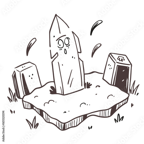 graveyard and tombstone vector set.eps
