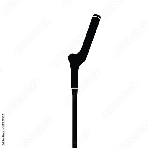Black medical crutch on white background support mobility