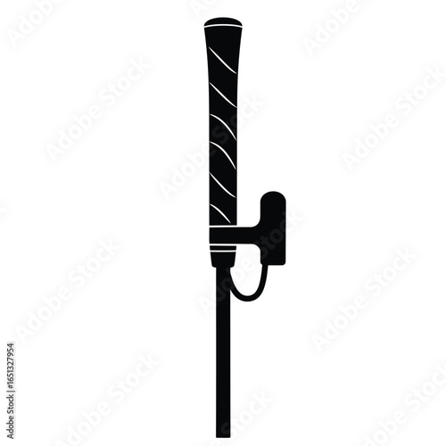 Black golf club grip with hook white