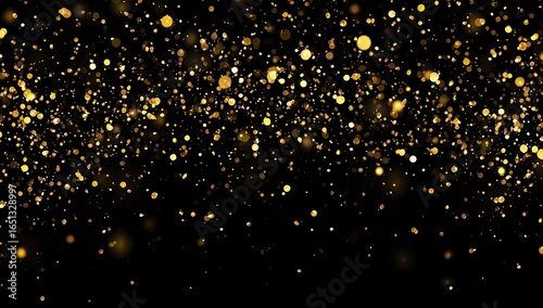 Abstract gold glitter on black background
