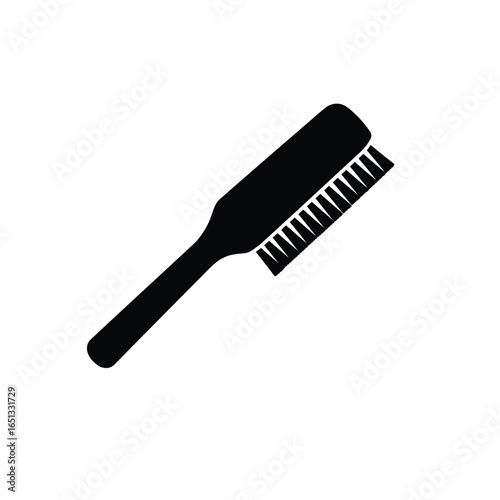 Black brush cleaning tool white
