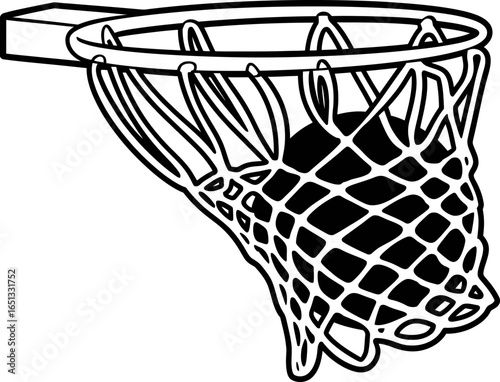 Basketball and Hoop Graphic