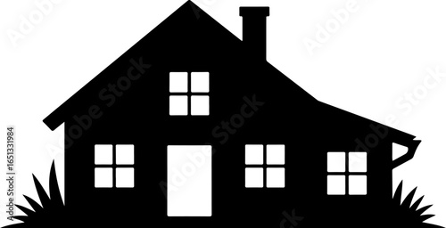 Farmhouse silhouette vector art