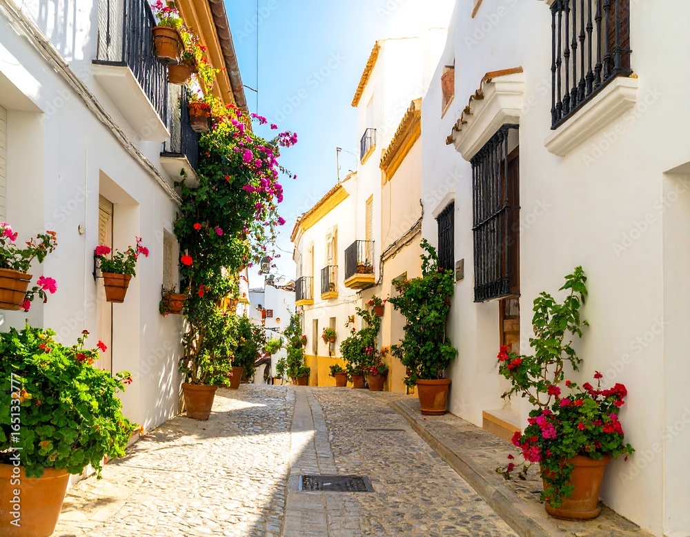Naklejka premium Picturesque Spanish village street