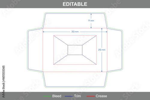 Custom dimensions square hole inserts dieline with precise die line, sturdy box dieline design, and functional dieline packaging for protective placement
