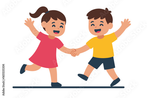 A lively gathering of sweet youngsters comes together, engaging in playful activities and exchanging delightful moments of amusement and giggles, forming a touching display of delight and camaraderie