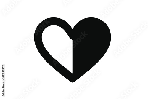 A classic heart symbol rendered in a linear design, ideal for incorporation into UI design projects
