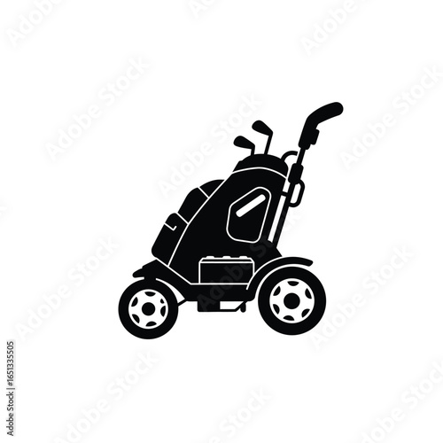 Golf cart with clubs wheels