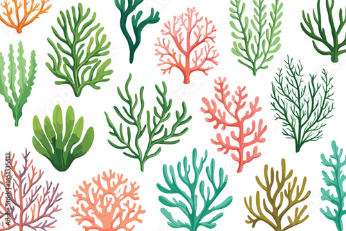 Underwater sea landscape.Marine seamless pattern