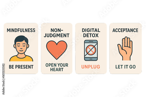 Authenticity web banner or landing page set featuring themes of positive psychology and personality