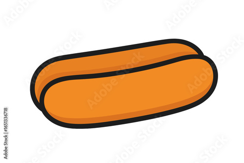 Vector illustration of an orange inflatable mattress that includes a pillow, suitable for summer vacation and pool parties