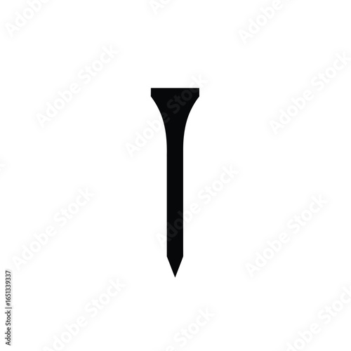 Black golf tee on white background vector