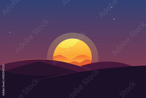 Minimal Evening Sunset Background