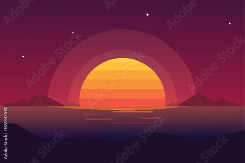 Sun Halfway Below the Horizon