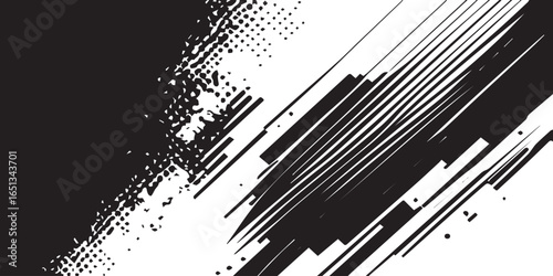 Experimental graphic black and white halftone