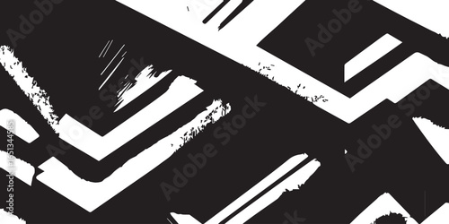 Abstract black and white halftone art piece