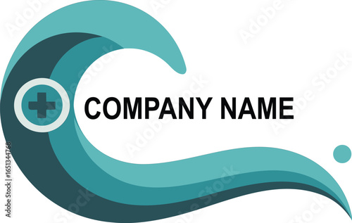 Abstract Wave Health and Wellness Logo Design