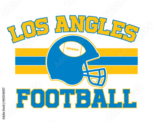  Los Angeles  American football team uniform colors lines and ball American football helmet with Los Angeles