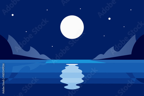 moon on the sea