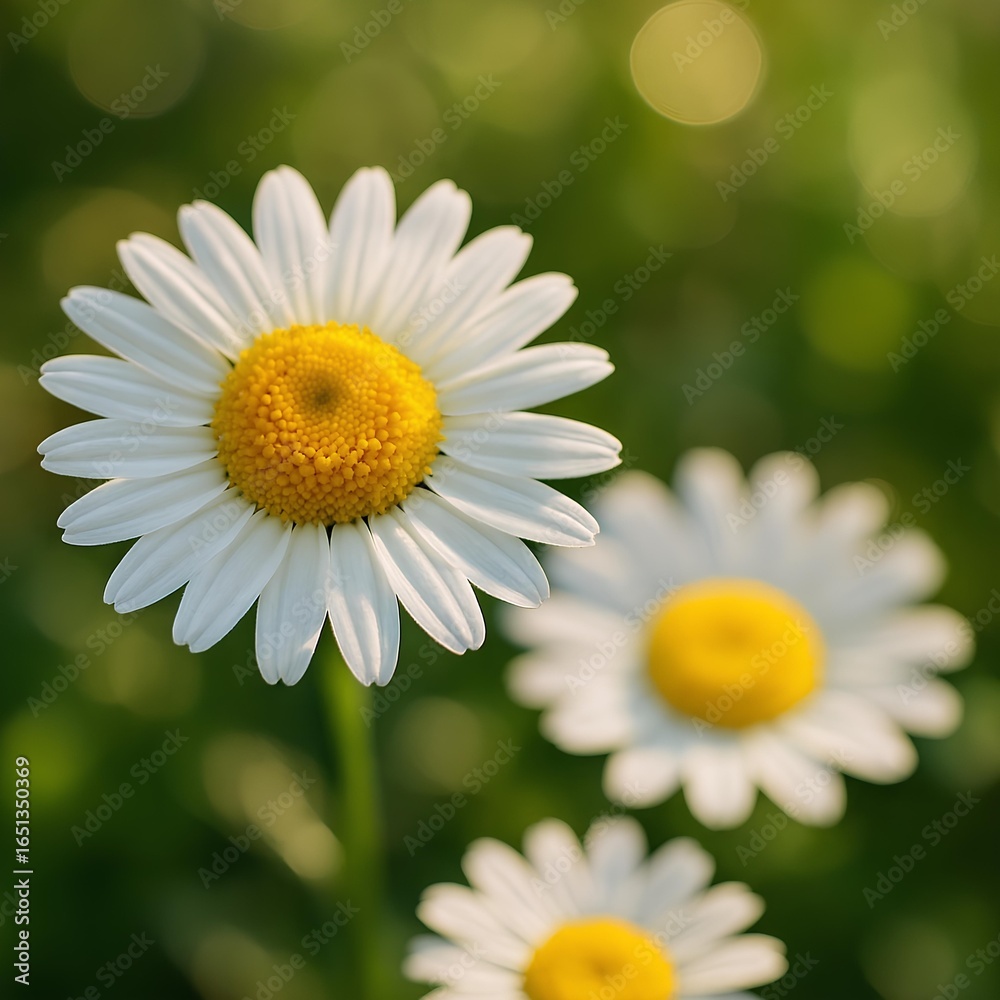 Obraz premium Daisy Blossoms in Sunny Meadow