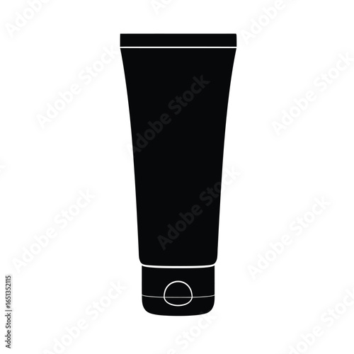 Black cosmetic tube with white cap container product