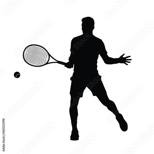 Tennis player hitting ball racket sport