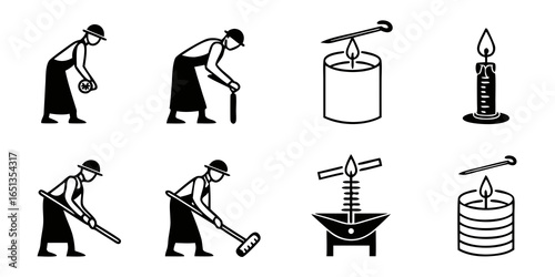 Candle making process illustration