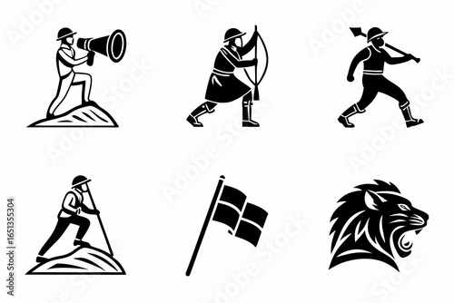 Adventure and leadership icons