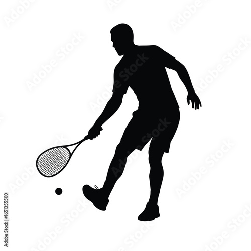 Tennis player hitting ball sport racket