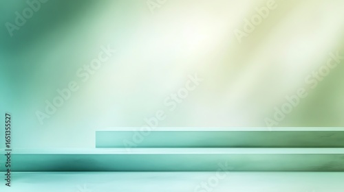 Abstract gradient background with layered bars.