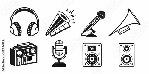 Music equipment isolated on white