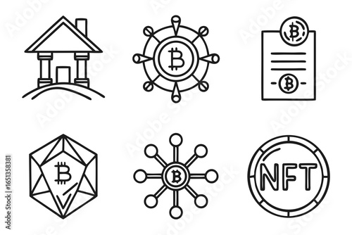 Cryptocurrency and nft icons