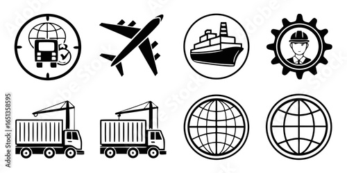 Transport and logistics icons